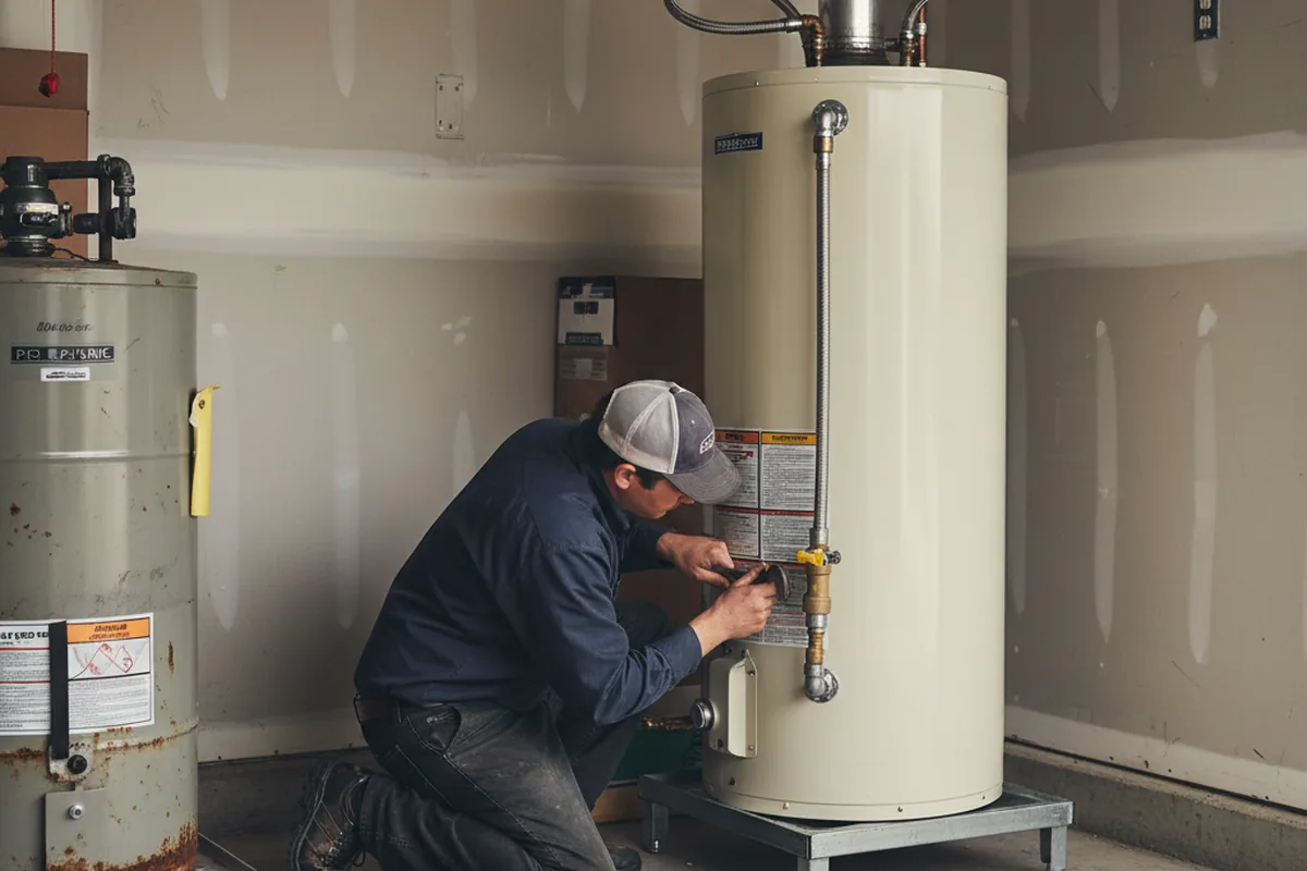 Water heater and shutoff valve replacement in Newport